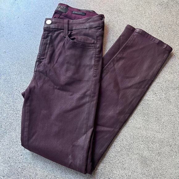 Size 2 7 For All Mankind High-Waist Ankle Skinny Coated in Merlot NWT - Picture 8 of 8